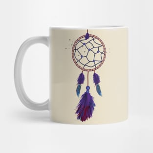 Dreamcatcher Boho Blue Purple Feathers Mug